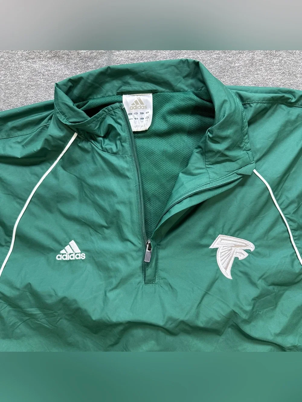 Vintage Y2K Adidas Atlanta Falcons Windbreaker Jacket 1/4 Zip Pullover Men’s L